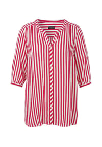 VIA APPIA -DUE- - Bluse mit streckenden Längsstreifen - himbeere / weiss