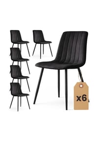 Akord - Livo Gesteppte Esszimmerstühle aus Samt, 6er-Set - beige