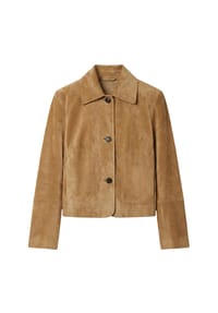 RICANO - Damen Lederjacke Jeena im Bolero-Stil mit Hemdkragen - Beige