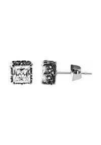 Adelia's - Adelia's Damen Ohrstecker aus Edelstahl und Zirkonia - Strass - schwarz