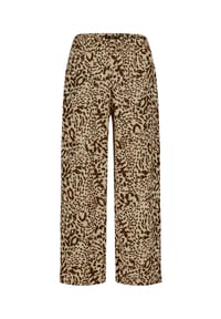 zero - Stoffhose mit Leoprint - Beige/Brown