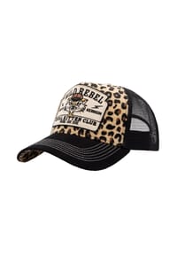 QUEEN KEROSIN - Trucker Cap mit Leo-Fell-Imitat Wild Rebel Royal Kitten Club - leo