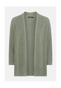 olsen - Cardigan mit Schalkragen und 3/4-Ärmeln - Khaki