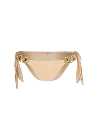 MODA MINX - Bikini-Hose Boujee mit seitlicher Bindung und tollem Steinbesatz - Champagne