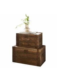 LOBERON - Truhe 2er Set Pratt antikbraun - antikbraun
