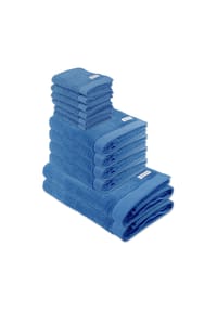 TOM TAILOR - Handtuch Set, 12-tlg. - Color Bath, 2x Duschtuch, 4x Handtuch, 6x Gästetuch - Blau