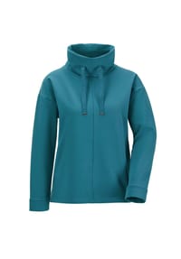 GOLDNER - Kurzgröße:  Sportiver Kragenpullover mit Tunnelzug - petrol