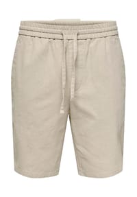 ONLY & SONS - Shorts, Leinenanteil, Gummibund, für Herren - 261395 BEIGE