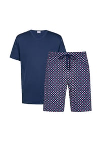 mey - Schlafanzug Tie Minimal - Dunkelblau
