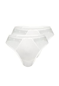 sassa - String DOTTED MESH 2er Pack - ivory