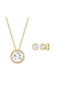 Rafaela Donata - Damen Set (Kette+Ohrringe) aus 925/- Sterling Silber in Gelbgold mit verziert mit Kristallen von Swarovski® - gelbgold