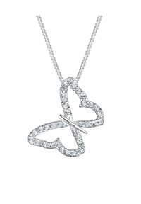 elli. - Halskette Schmetterling Kristalle 925 Silber - Weiß