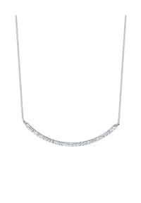 elli. - Halskette Bogen Minimal 925 Silber, Mit Kristallen Von Swarovski® - Silber