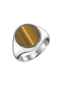 GIORGIO MARTELLO MILANO - Ring Siegelring mit Tigerauge, Silber 925 - braun