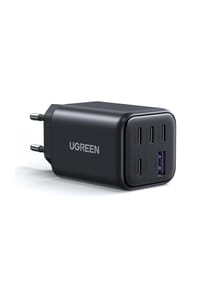 MANIKE - USB-C Schnellladegerät 45W (5-Port GaN Netzteil) – Kompakter PPS Fast Charger mit USB-C und USB-A Anschlüssen - Schwarz