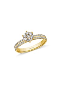 MONCARA - Damen Ring, 585er Gold, 53 Diamanten zus. ca. 0,50 Karat - Gelbgold