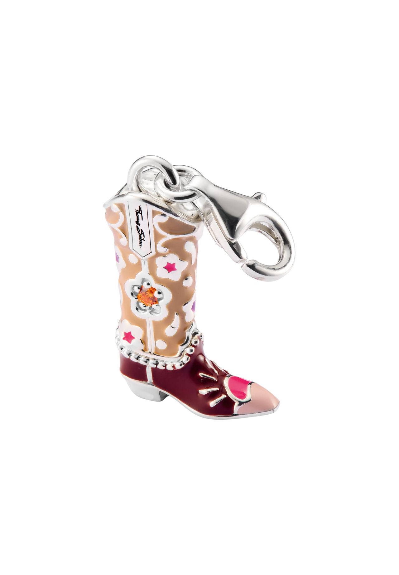 Thomas Sabo Charm-AnhäNger Cowboy-Stiefel, Silberfarben, Bunt, 2,8 Cm
