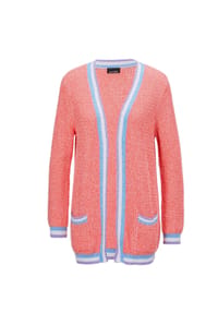 GOLDNER - Kurzgröße:  Strickjacke in raffinierter Struktur - papaya / gemustert