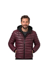 MILESTONE® - Milestone - Herren Lederjacke Steppjacke Lammnappa Kapuze bordeaux - bordeaux