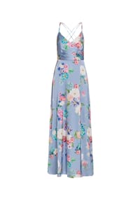 Vera Mont - Abendkleid mit V-Ausschnitt - Blue/Rosé