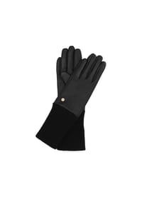 Kazar - Damenhandschuhe aus Leder in Schwarz mit Strickbund - Schwarz