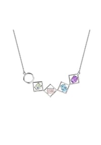 Carolin Stone Jewelry - Kette 925/- Sterling Silber 4 Quarz - weiß