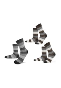 normani® - 6 Paar Alpakasocken breitgestreift - Anthrazit/Anthrazit/Marine