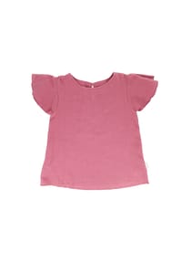 maximo® - GOTS MINI GIRL-Shirt, Flügelärmel, Musselinstoff - beigemeliert
