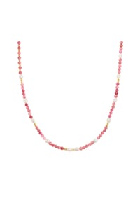 GLANZSTÜCKE MÜNCHEN - Damen Kette aus 925/- Sterling Silber in Gelbgold mit Turmalin und Süßwasser-Zuchtperle - gelbgold
