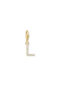 Thomas Sabo - Thomas Sabo Charm-Anhänger Buchstabe L mit weißen Steinen vergoldet 750 Gelbgold Vergoldung, 925 Sterlingsilber - gelbgoldfarben