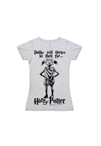 LOGOSHIRT® - New Girls T-Shirt Harry Potter - Dobby Will Alwa - grey-melange