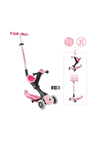 GLOBBER - GO-UP DELUXE LIGHTS pastellrosa, mit Leuchtrollen - rosa