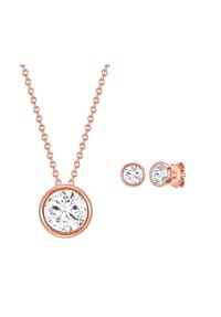 Rafaela Donata - Damen Set (Kette+Ohrringe) aus 925/- Sterling Silber in Roségold mit verziert mit Kristallen von Swarovski® - roségold