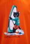 cat e lolette Orangefarbenes T-Shirt mit Surferkatze Bild 9