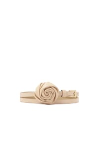 Kazar - Beigefarbener Gürtel mit floralem Motiv - Beige