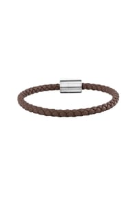 caї - Armband Leder olivenblattgegerbt  braun Stahl Edelstahl - Braun