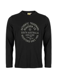 ROADSIGN® australia - Herren Langarmshirt Trademark mit Frontprint aus Baumwolle - grau