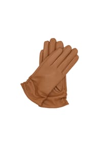 Kazar - Braune Handschuhe aus Leder mit elegantem Finish - Braun