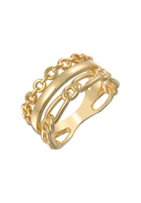 elli. - Ring Elli Ring Glieder Bandring 3-Reihig Farbe Gold Für Damen - Gold