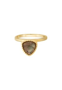 caї - Ring 925/- Sterling Silber 1 Labradorit - gelb