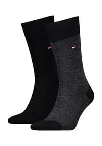 TOMMY HILFIGER - Socken, 2er Pack, geripptes Bündchen, für Herren - 001  DARK NAVY