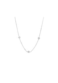 MONCARA - Damen Anhänger mit Kette, 375er Weißgold,3 Diamanten zus. ca. 0,15 Karat - Weißgold