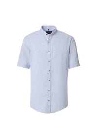 CASAMODA - Herren Leinenhemd uni Casual Fit - Hellblau