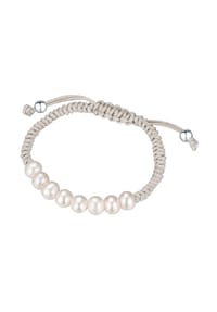 VALERO PEARLS - Damen Armband aus 925/- Sterling Silber in Silber mit Süßwasser-Zuchtperle - weiß