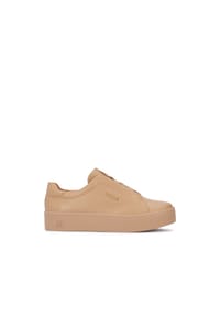 Kazar - Beigefarbene Turnschuhe mit verdeckter Schnürung und goldenen Akzenten - Beige