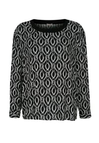 Alba Moda - Bluse in grafischem Kettendessin - schwarz
