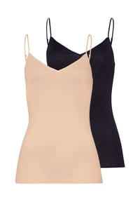 HANRO - Spaghetti Top 2er Pack Cotton Seamless - Schwarz