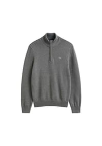GANT - Herren Strickpullover - CLASSIC COTTON HALF-ZIP, Troyer, Baumwolle - Schwarz