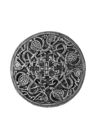 OSTSEE-SCHMUCK® - Brosche , Hiddensee 42 mm rund , Silber 925/000 - silber