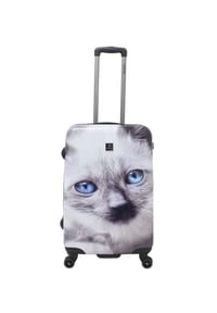 Saxoline® WhiteCat - Koffer White Cat mit praktischen Tragegriffen - weiss-schwarz